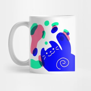 cute colorful and vibrant risograph drawn cat Mug